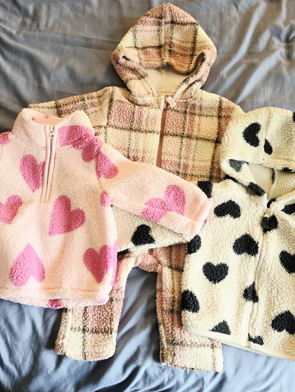 Baby Girl Jacket Hoodie Outter Winter Wear (Bundle of 3) Size 3 Months 6 Months